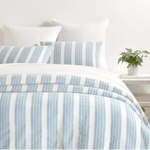 Annie Selke Ditsy Stripe Blue Duvet KING SIZE